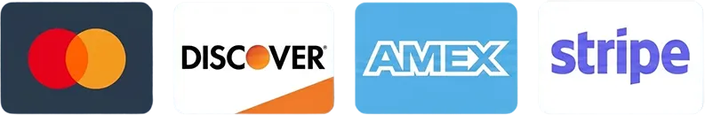 Mastercard, Discover, American Express and Stripe